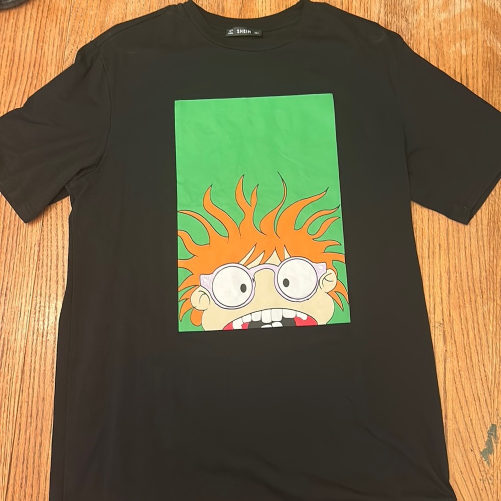 Shein Rugrats Chucky Men’s Large Black Graphic T-Shirt